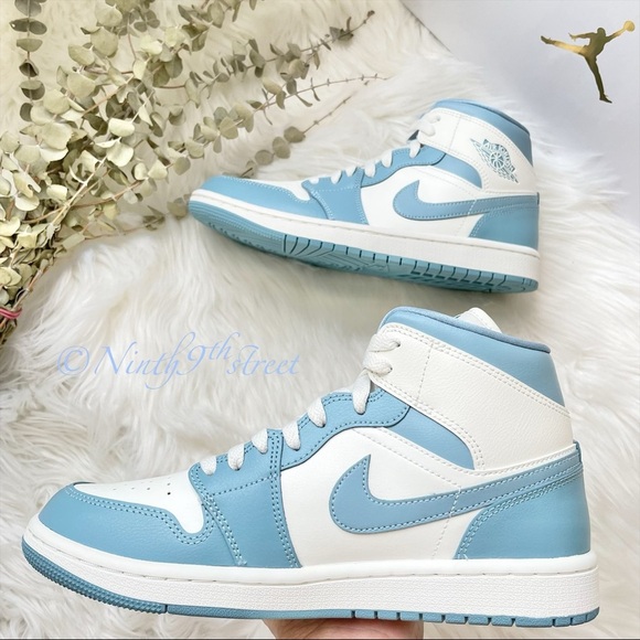 Jordan 1 Mid Sail Worn Blue UNC PRICE FIRM - Picture 5 of 13